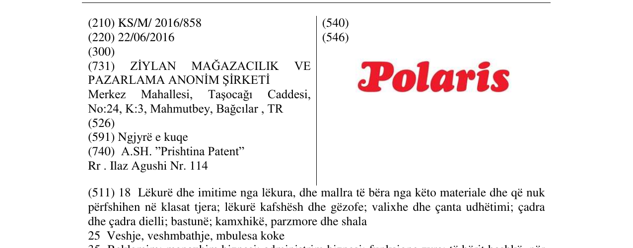 Zëri i markës Polaris në buletin