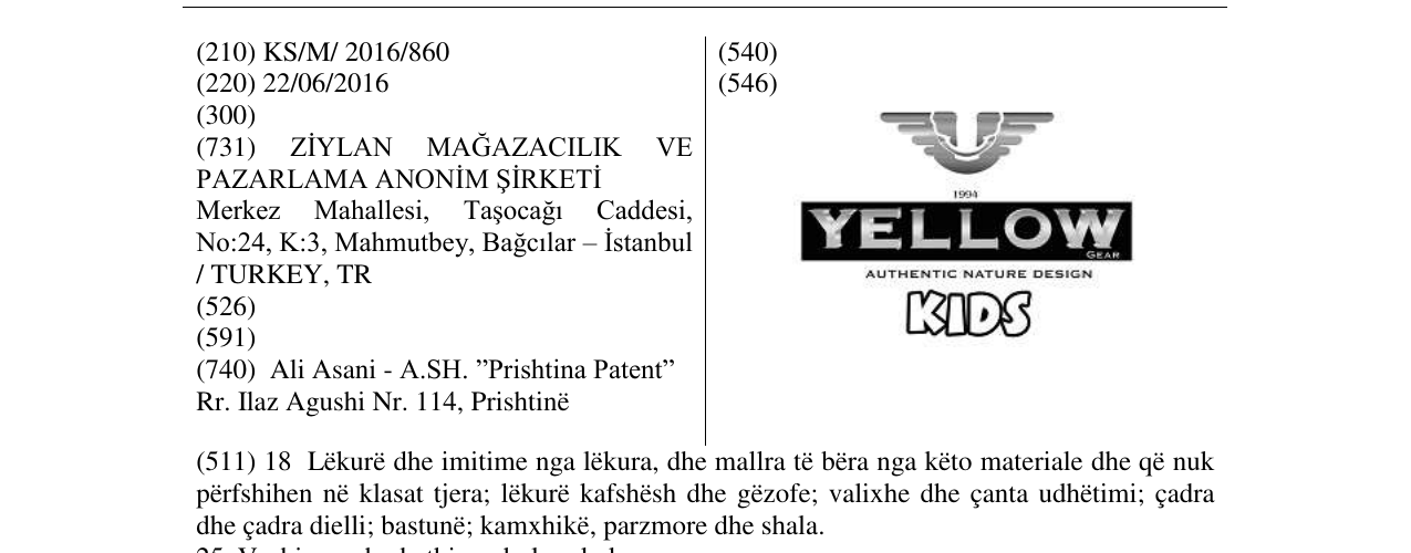 Zëri i markës YELLOE GEAR në buletin