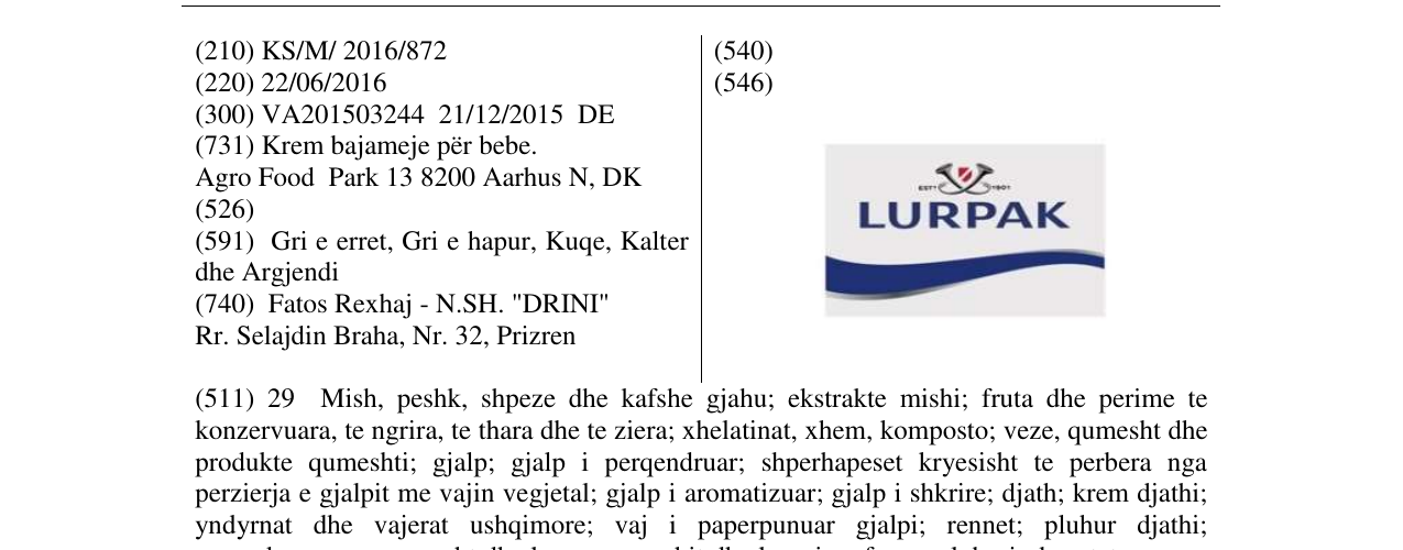 Zëri i markës LURPAK në buletin