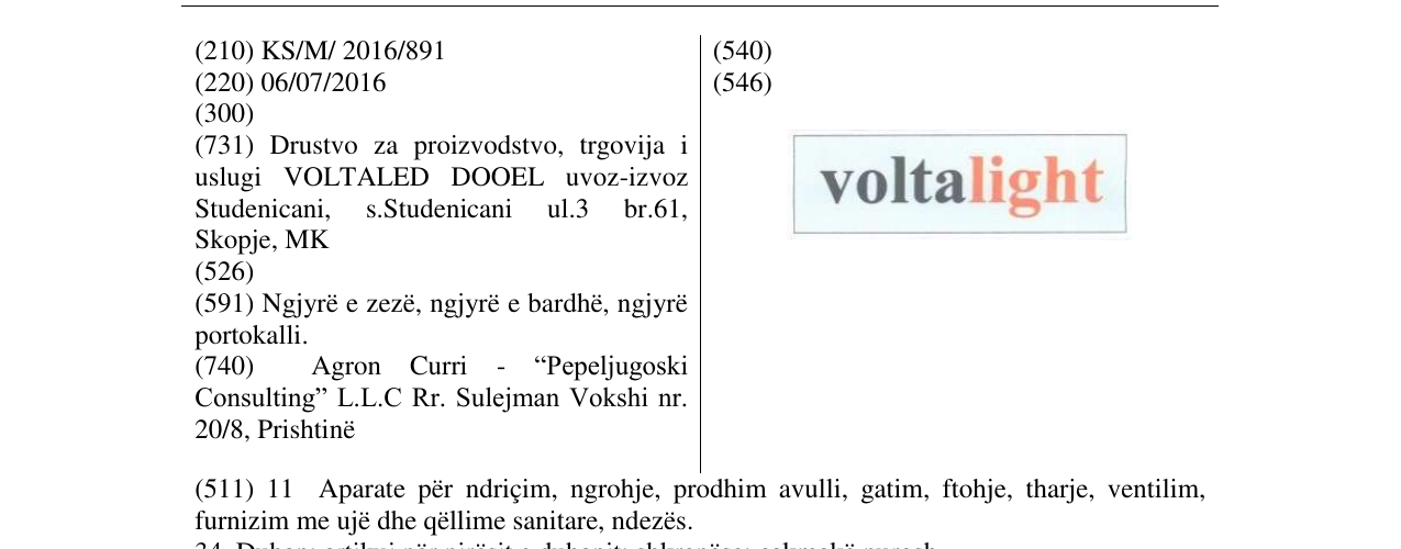 Zëri i markës voltalight në buletin