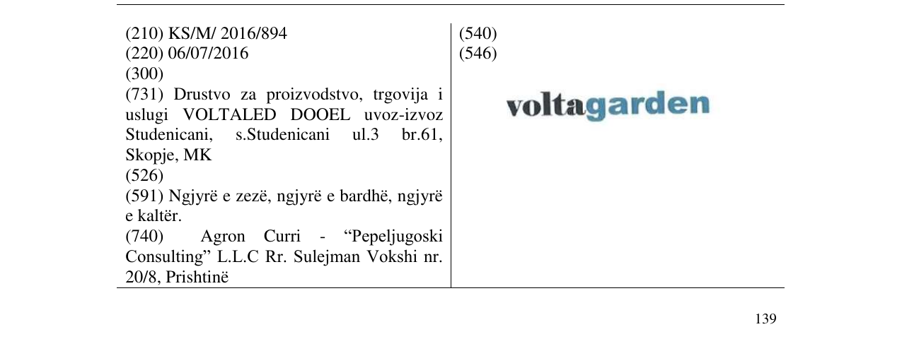 Zëri i markës voltagarden në buletin