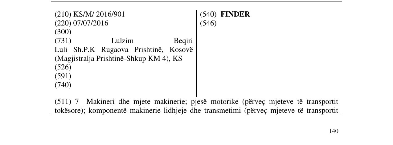 Zëri i markës FINDER në buletin