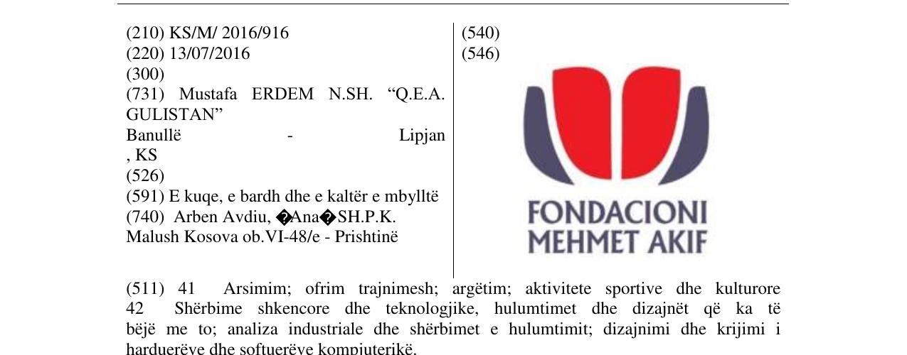 Zëri i markës FONDACIONI MEHMET AKIF në buletin