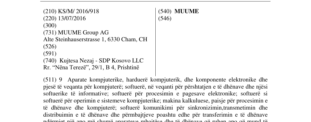 Zëri i markës MUUME në buletin