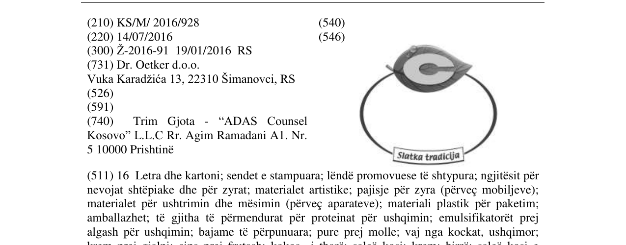 Zëri i markës C & Slatka tradicija në buletin