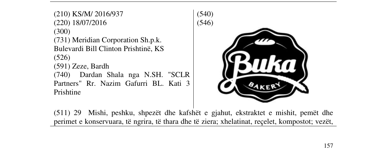 Zëri i markës Buka Bakery në buletin