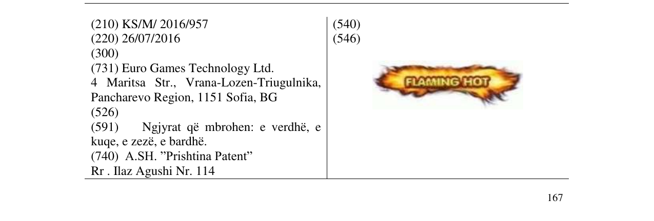 Zëri i markës Euro Games Technology Ltd në buletin