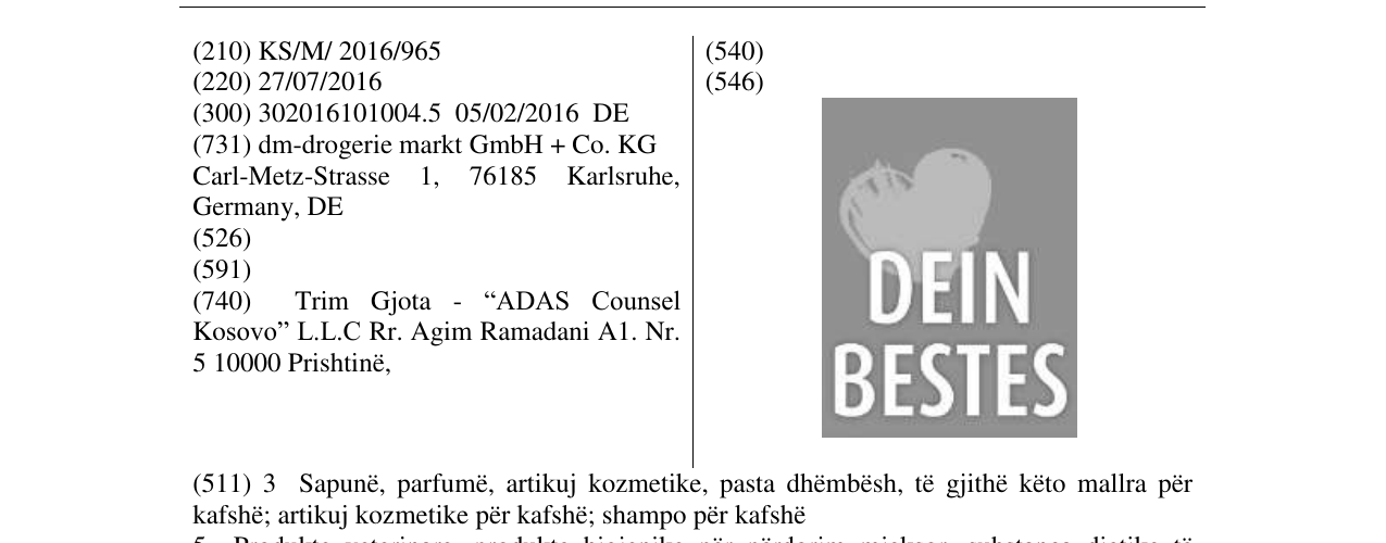 Zëri i markës DEIN BESTES në buletin