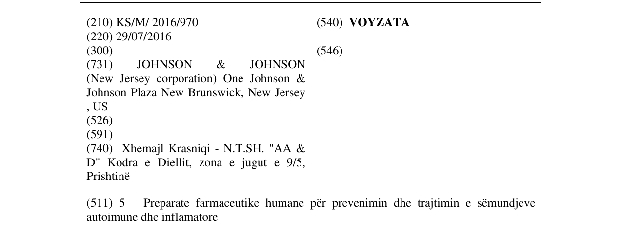 Zëri i markës VOYZATA në buletin