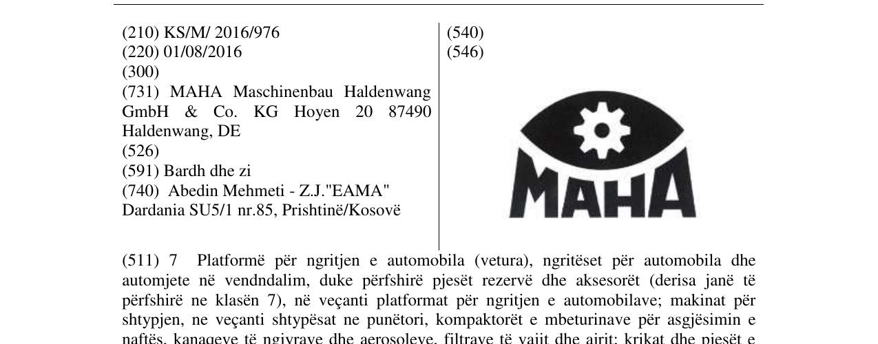 Zëri i markës MAHA në buletin