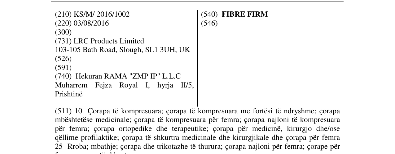 Zëri i markës FIBRE FIRM në buletin