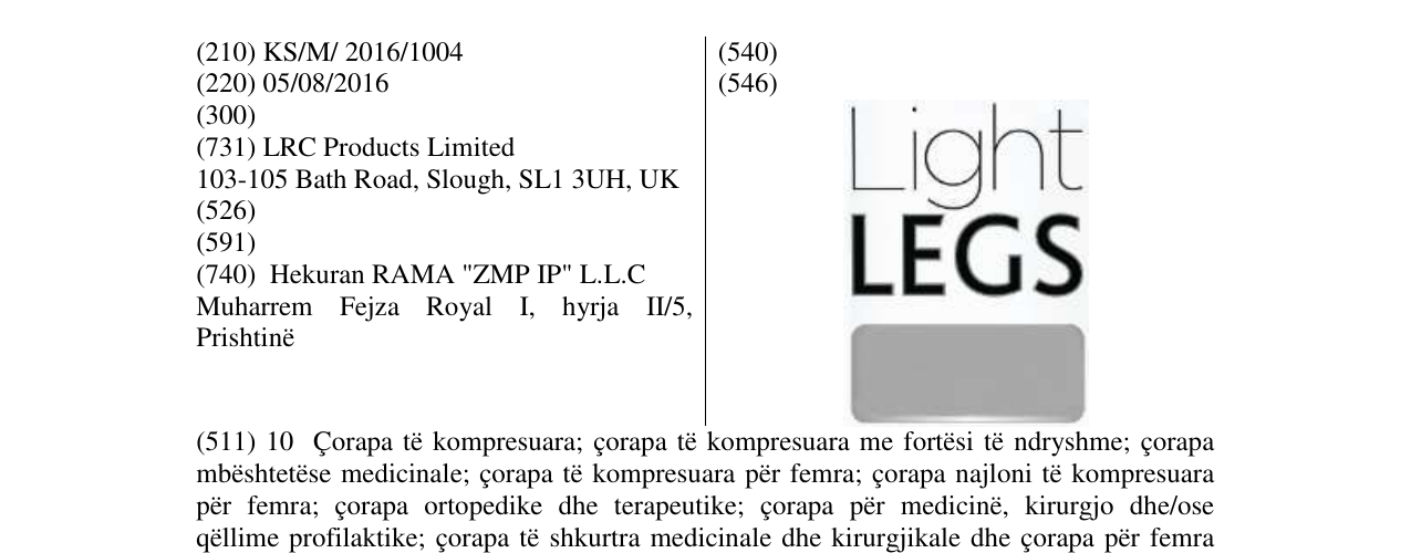 Zëri i markës Light LEGS në buletin