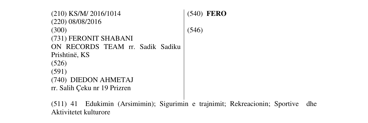 Zëri i markës FERO në buletin