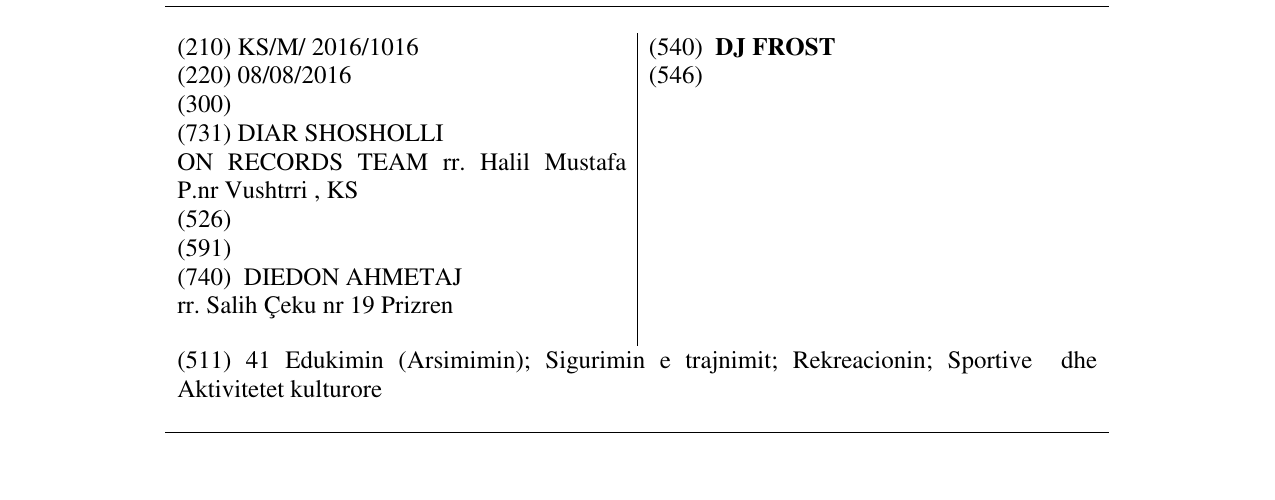 Zëri i markës DJ FROST në buletin
