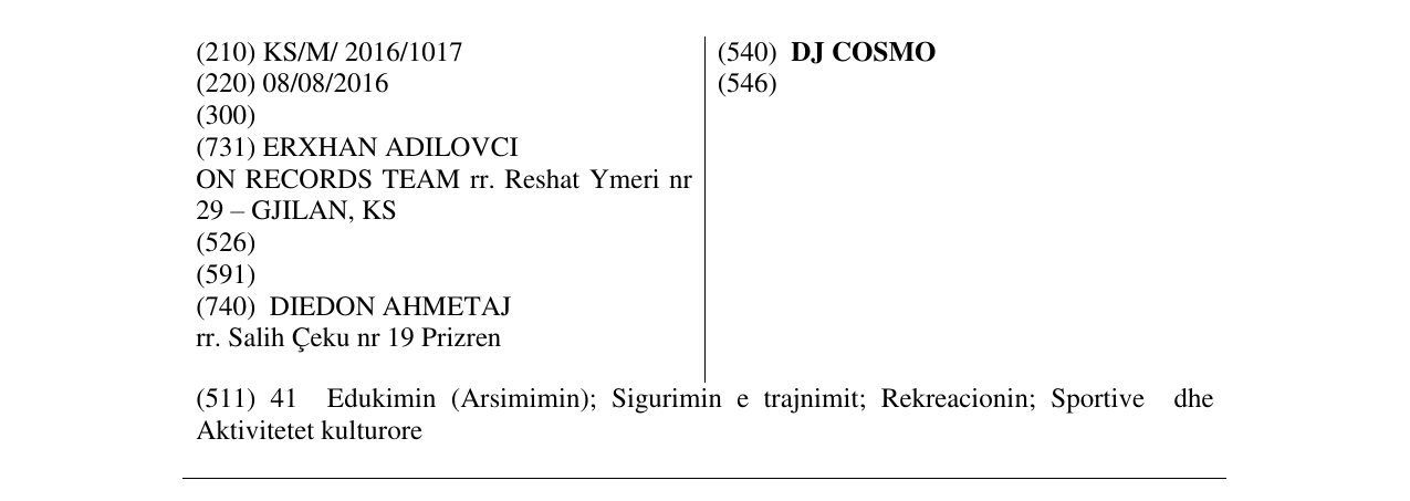 Zëri i markës DJ COSMO në buletin