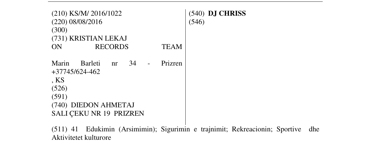 Zëri i markës DJ CHRISS në buletin