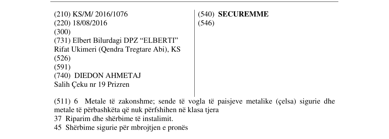 Zëri i markës SECUREMME në buletin