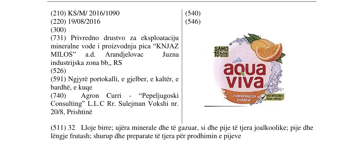 Zëri i markës aqua viva në buletin