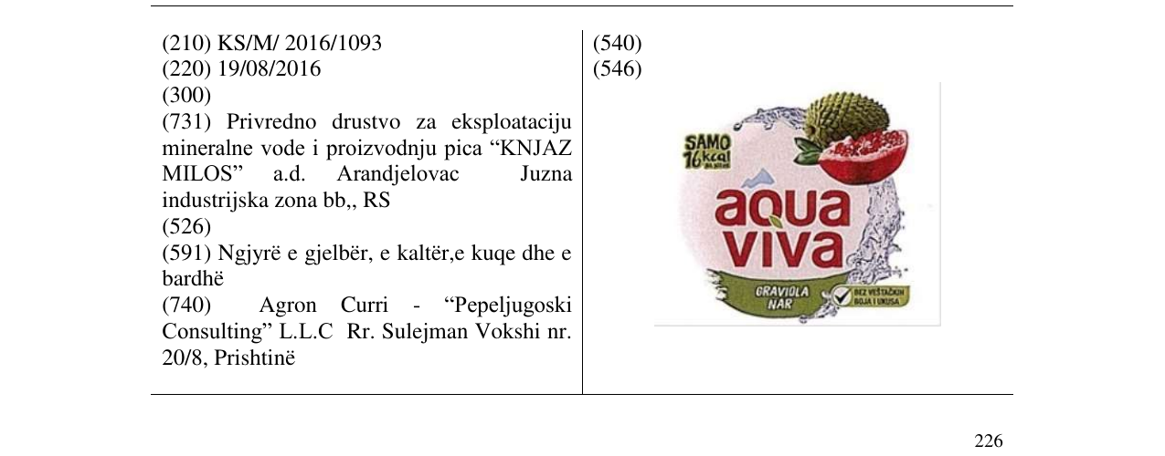 Zëri i markës aqua viva në buletin