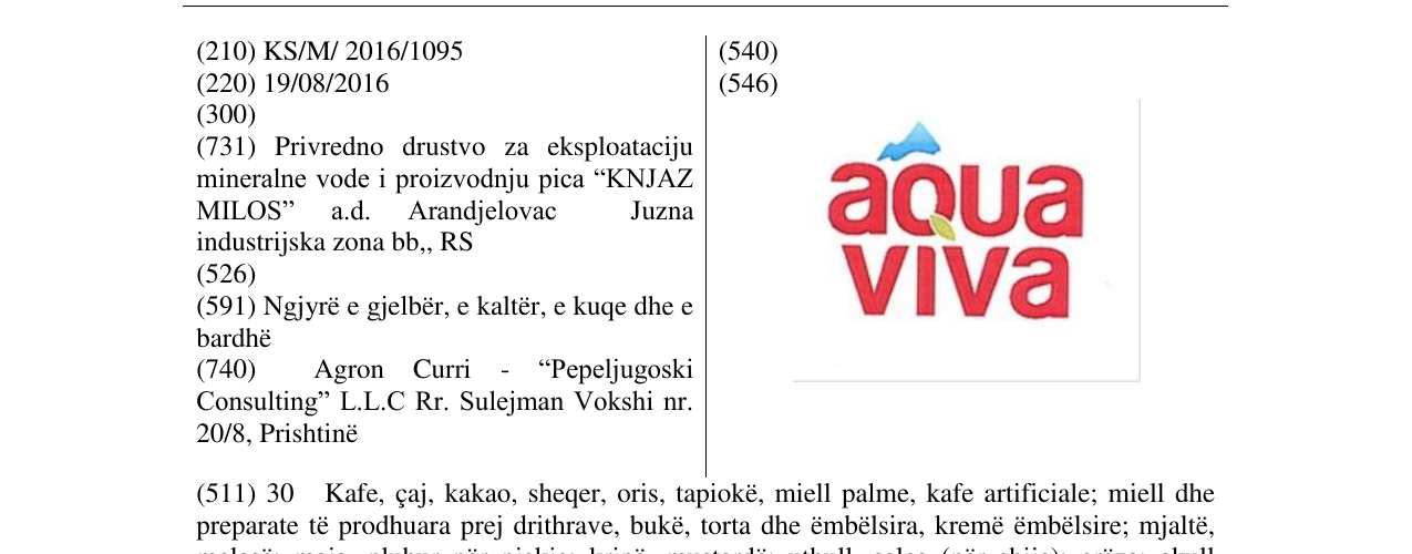 Zëri i markës aqua viva në buletin