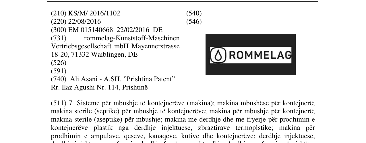 Zëri i markës ROMMELAG në buletin