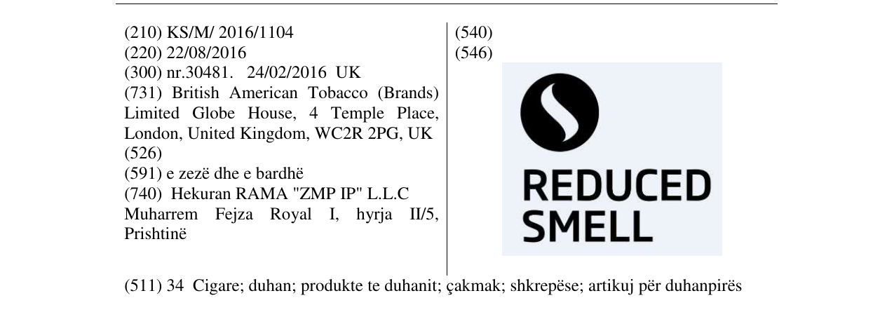 Zëri i markës REDUCED SMELL në buletin