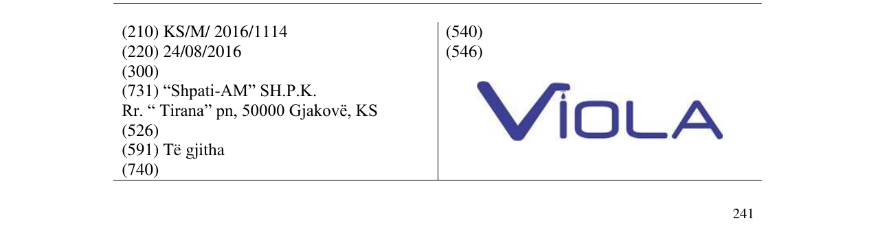 Zëri i markës ViOLA në buletin