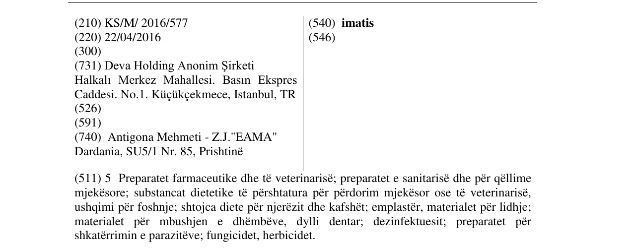 Zëri i markës imatis në buletin