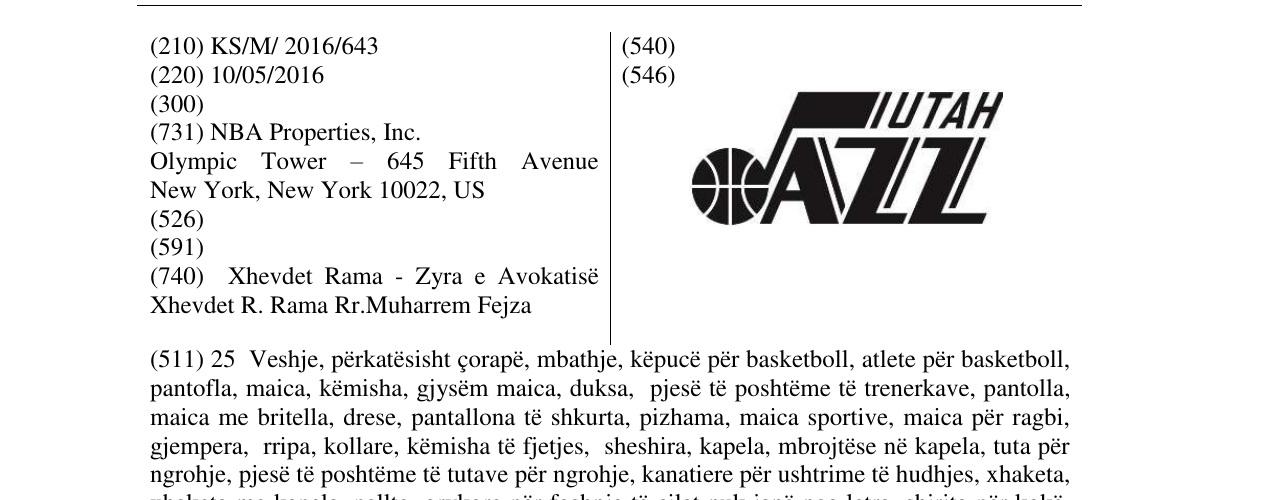 Zëri i markës Utah Jazz në buletin