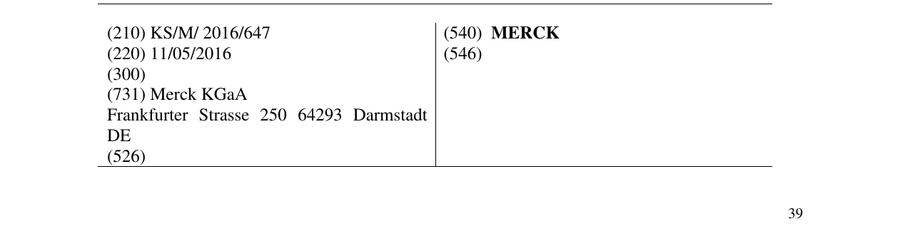 Zëri i markës MERCK në buletin