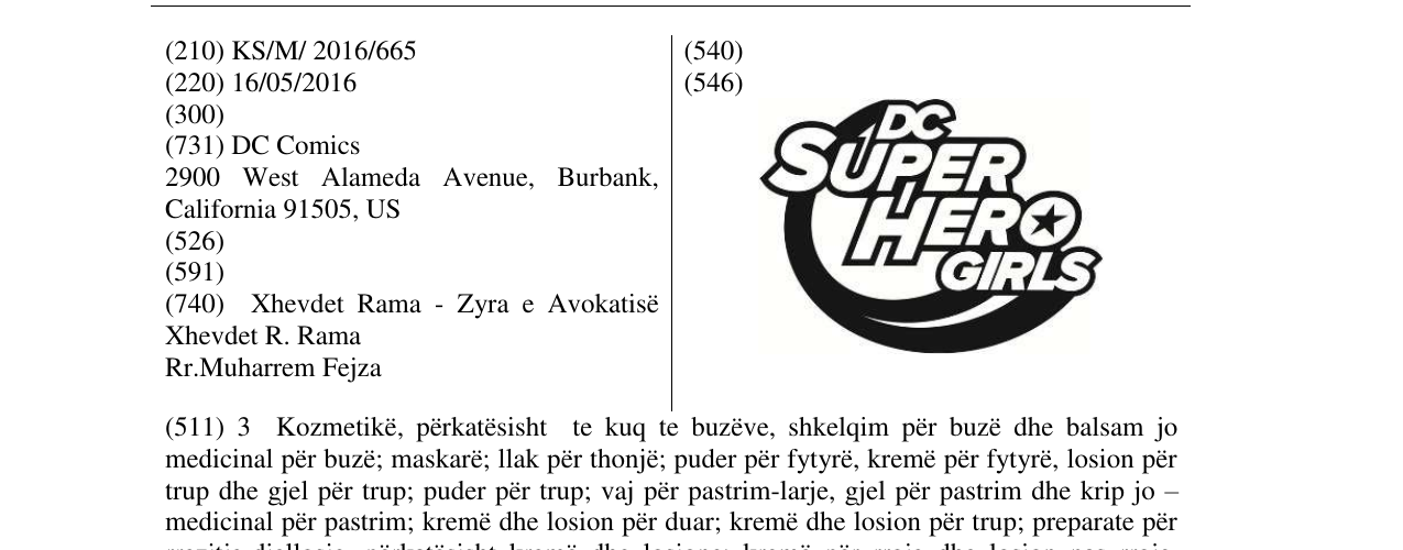 Zëri i markës DC SUPER HERO GIRLS në buletin