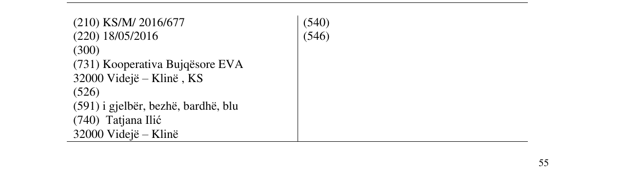 Zëri i markës eva në buletin