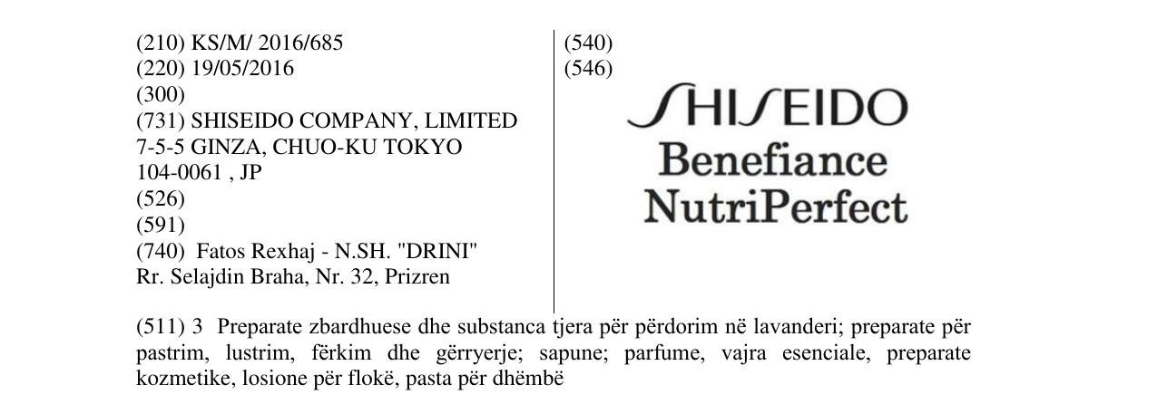 Zëri i markës SHISEIDO Benefiance NutriPerfect në buletin