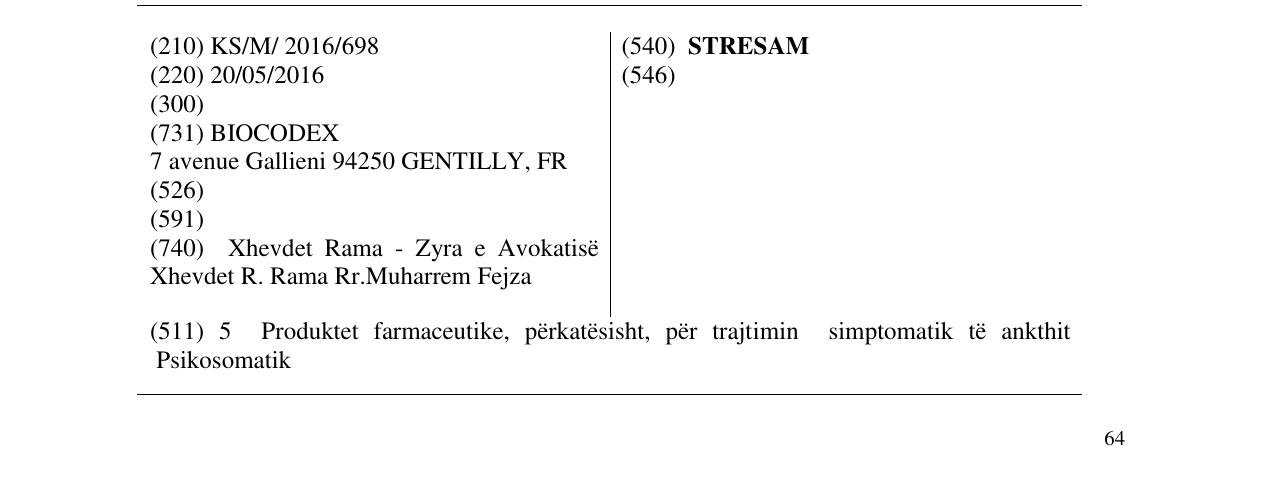 Zëri i markës STRESAM në buletin