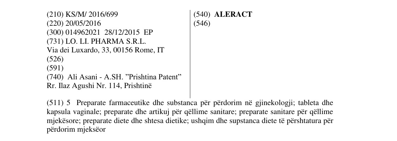 Zëri i markës ALERACT në buletin