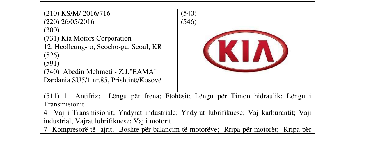 Zëri i markës KIA në buletin