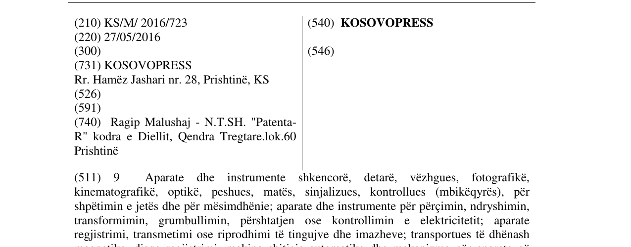 Zëri i markës KOSOVOPRESS në buletin