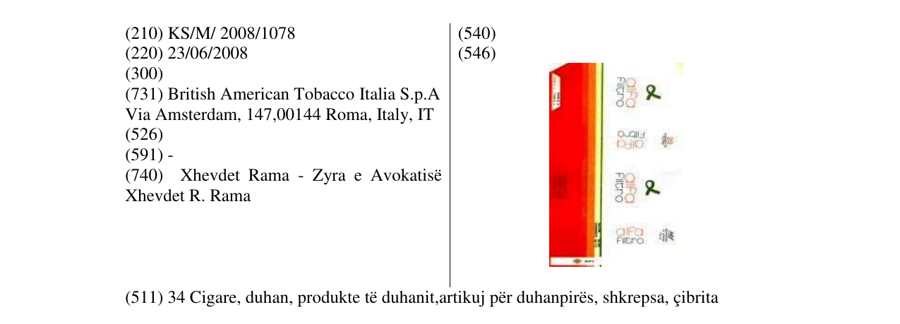 Zëri i markës ALFA FILTRO MS-WORD & DEVICE në buletin