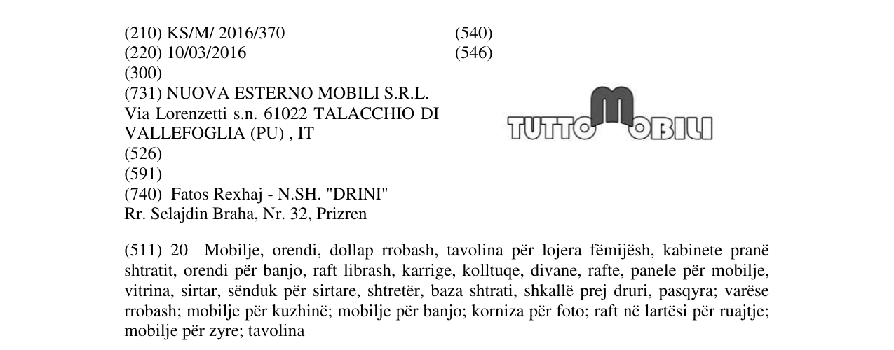 Zëri i markës TUTTOMOBILI në buletin