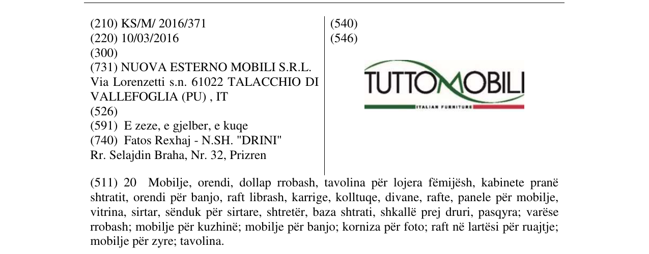 Zëri i markës TUTTOMOBILI në buletin