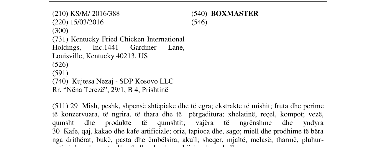 Zëri i markës BOXMASTER në buletin