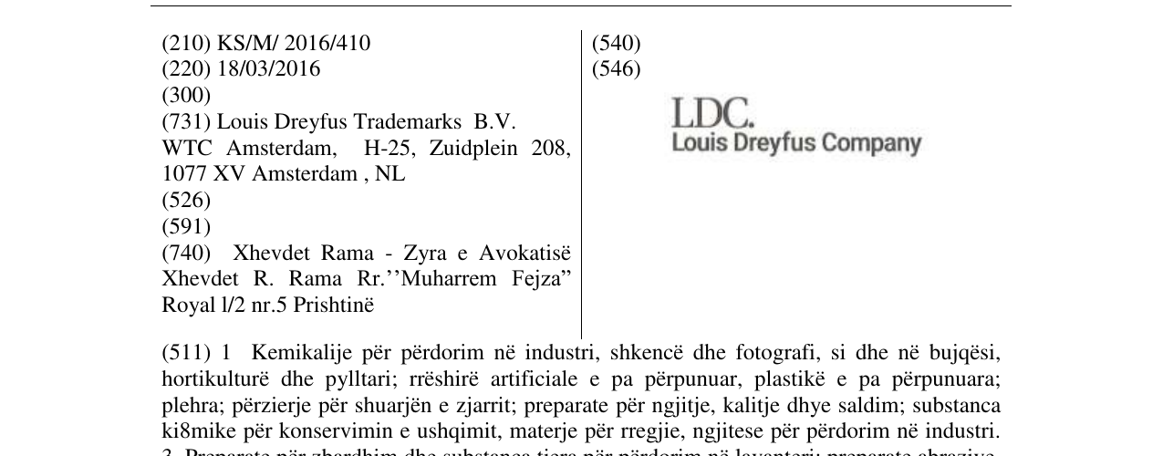 Zëri i markës LDC. Louis Dreyfus Company në buletin