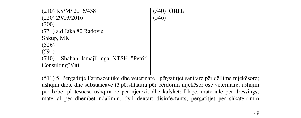 Zëri i markës ORIL në buletin