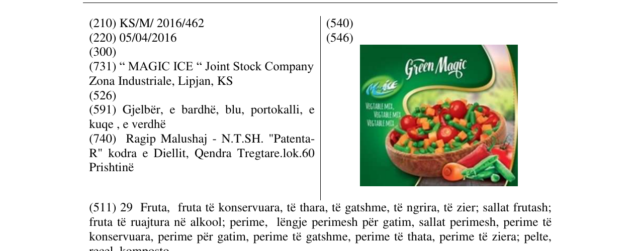 Zëri i markës Markë figurative në buletin