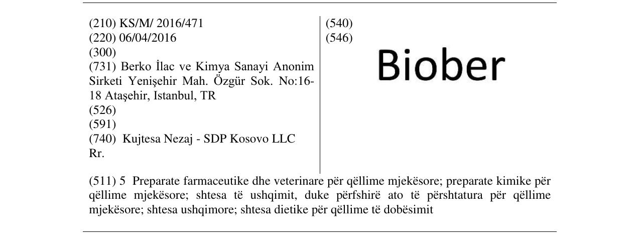 Zëri i markës Biober në buletin