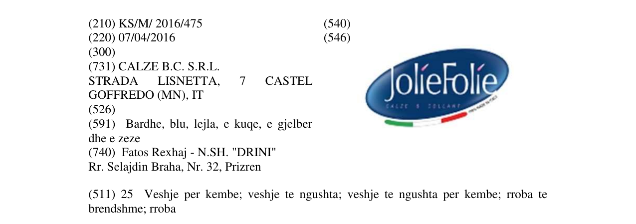 Zëri i markës JolieFolie në buletin