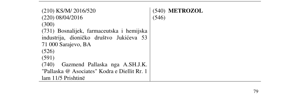Zëri i markës METROZOL në buletin