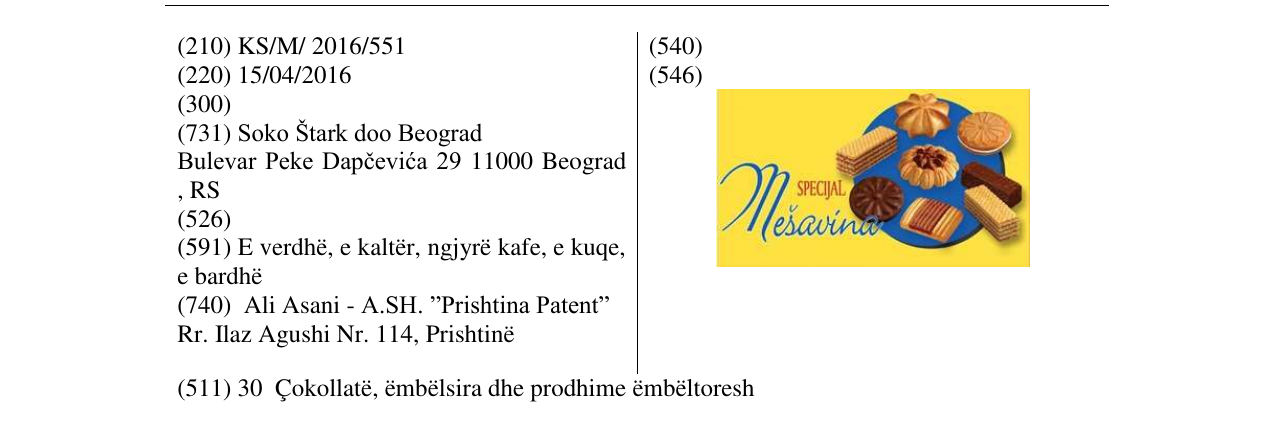 Zëri i markës Specijal Mesavina në buletin