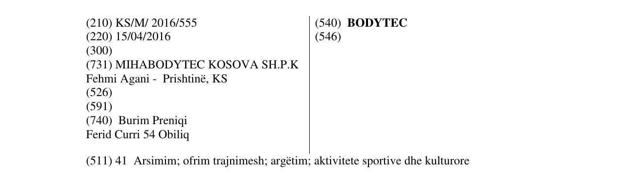 Zëri i markës BODYTEC në buletin