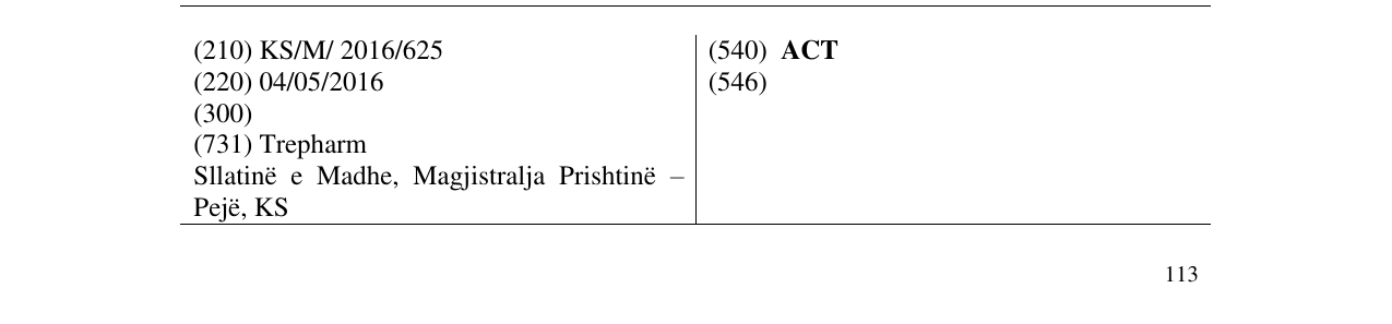Zëri i markës ACT në buletin